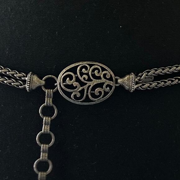 Chico’s Vintage Concho Gunmetal Filigree Chain Belt Adjustable Boho Gothic XL main image 7
